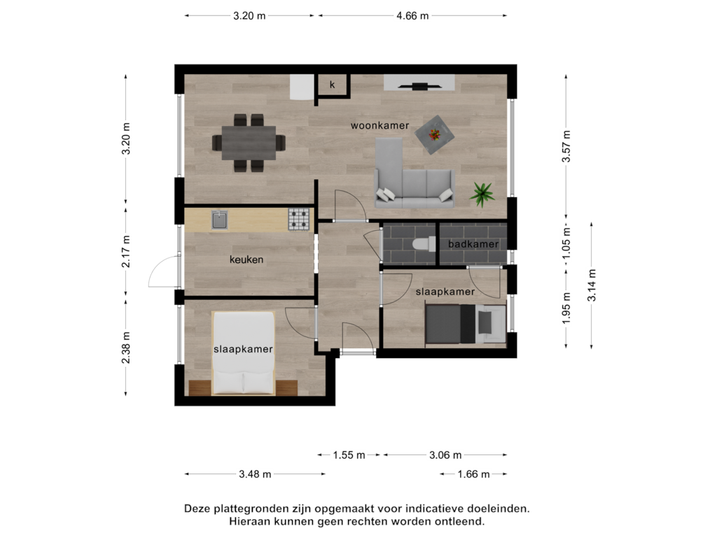 Bekijk plattegrond van Appartement van Paul Krugerstraat 440