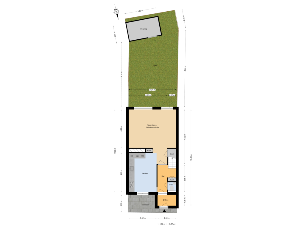 Bekijk plattegrond van Begane grond tuin van Hoepelmakerhof 9