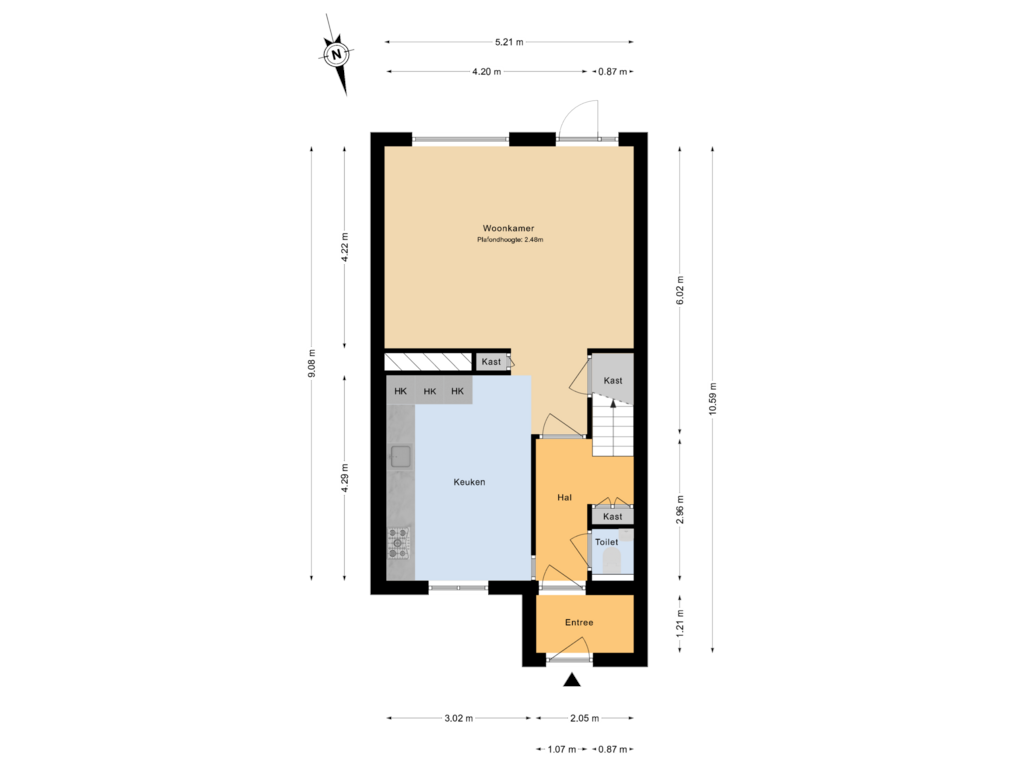 Bekijk plattegrond van Begane grond van Hoepelmakerhof 9