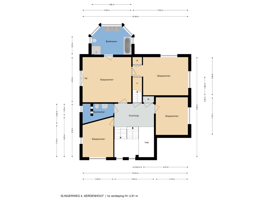 Bekijk plattegrond van 1e verdieping van Slingerweg 4