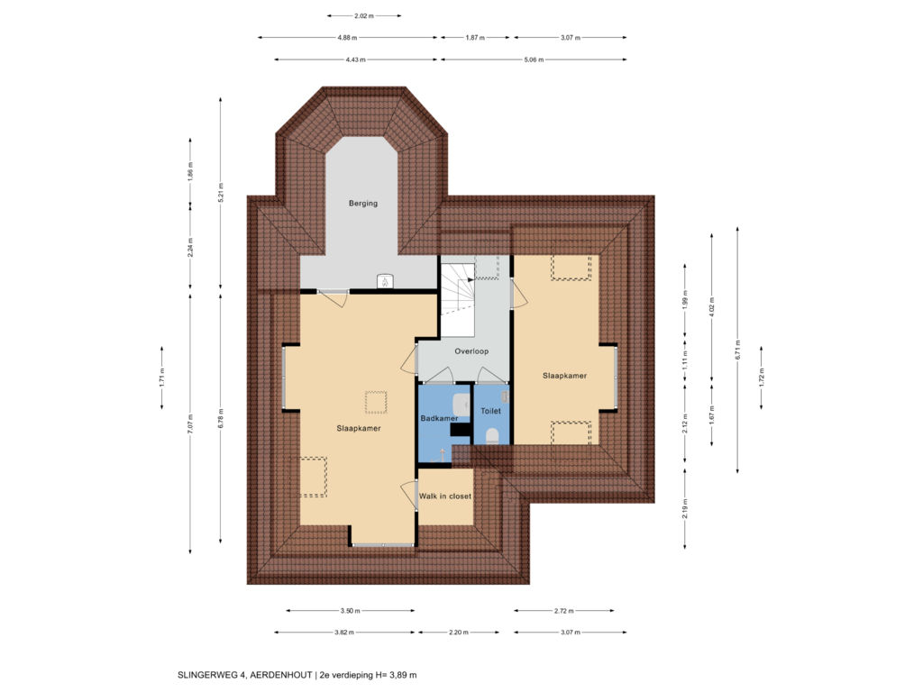 Bekijk plattegrond van 2e verdieping van Slingerweg 4