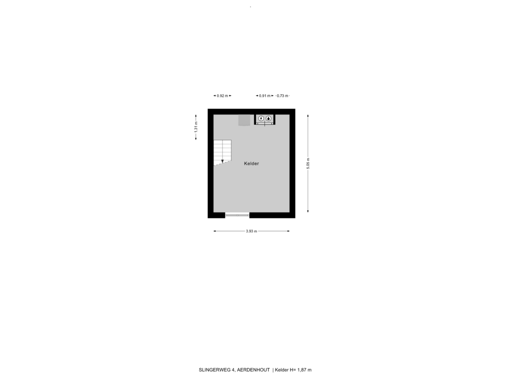 Bekijk plattegrond van Kelder van Slingerweg 4