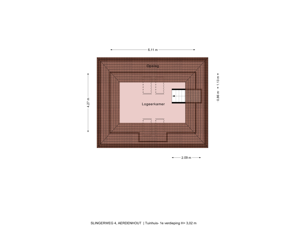 Bekijk plattegrond van Tuinhuis- 1e verdieping van Slingerweg 4