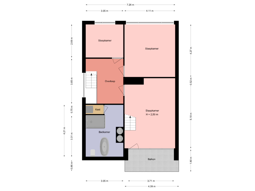 Bekijk plattegrond van 1e verdieping van Dr Poelsstraat 13