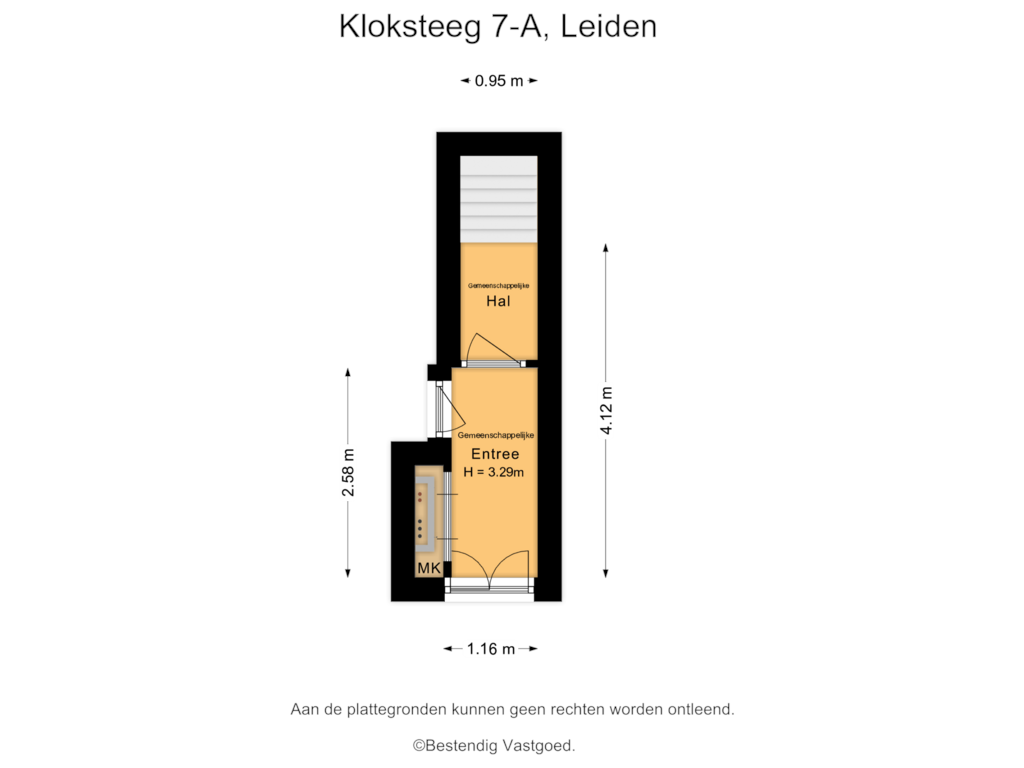 View floorplan of Begane grond of Kloksteeg 7-A