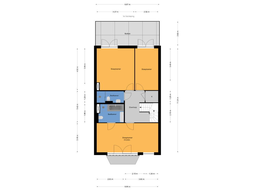 Bekijk plattegrond van 1e Verdieping van Rijksstraatweg 751