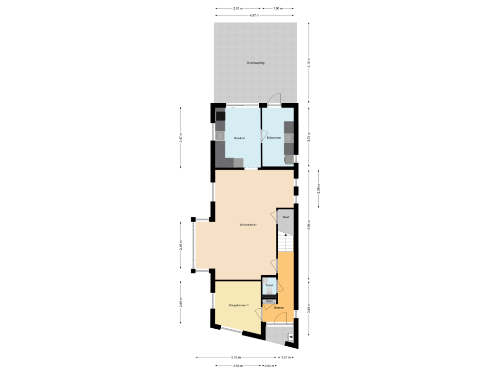 Bekijk plattegrond van Begane grond van Nieuwstraat 57