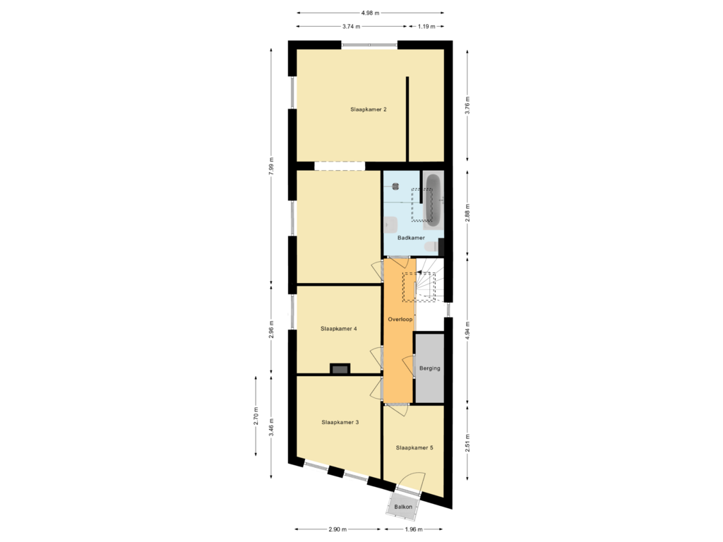 Bekijk plattegrond van Eerste verdieping van Nieuwstraat 57