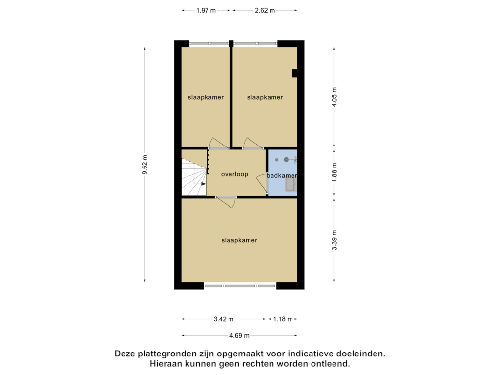 Bekijk plattegrond van 1e verdieping van Linnaeusstraat 100