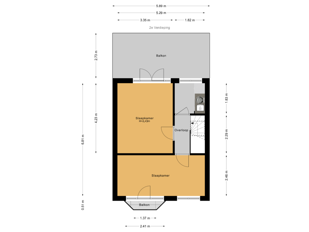 Bekijk plattegrond van 2e Verdieping van Rozenstraat 51