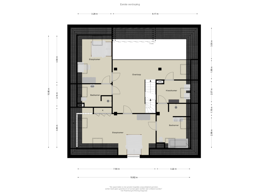 View floorplan of Eerste verdieping of 't Voorwerf 2-C