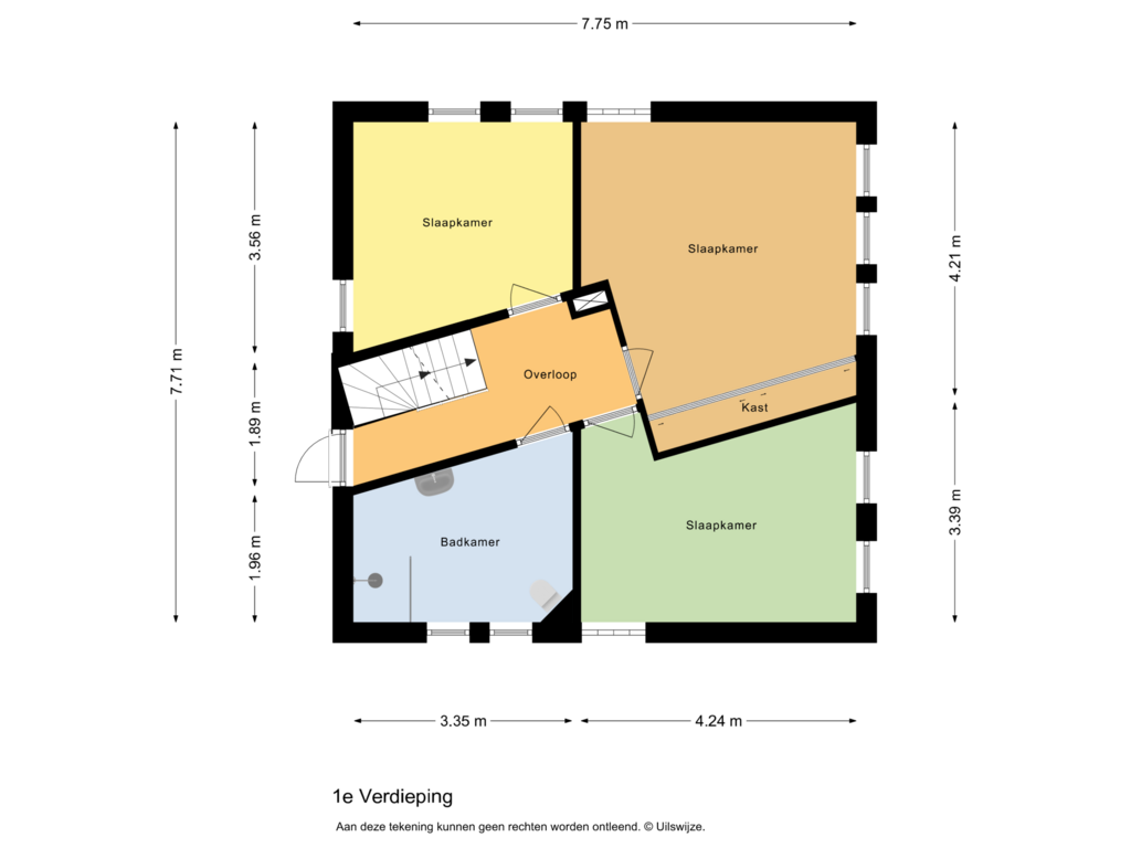 View floorplan of 1e Verdieping of Julianastraat 14