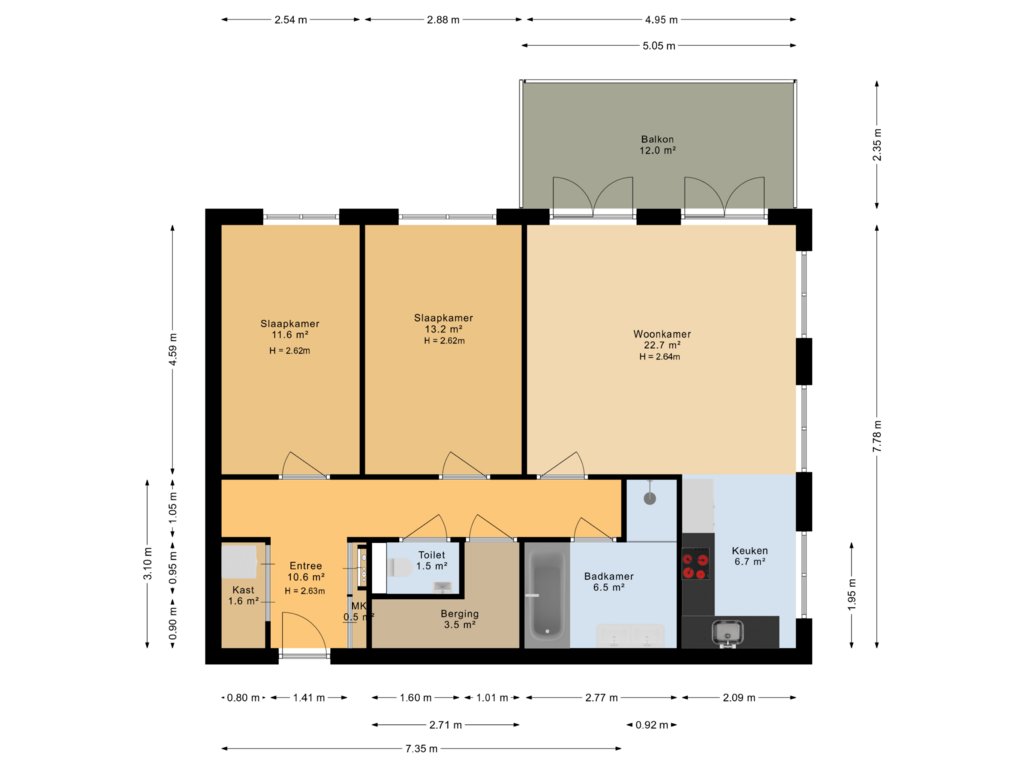 Bekijk plattegrond van Appartement van Gedempte Zalmhaven 370