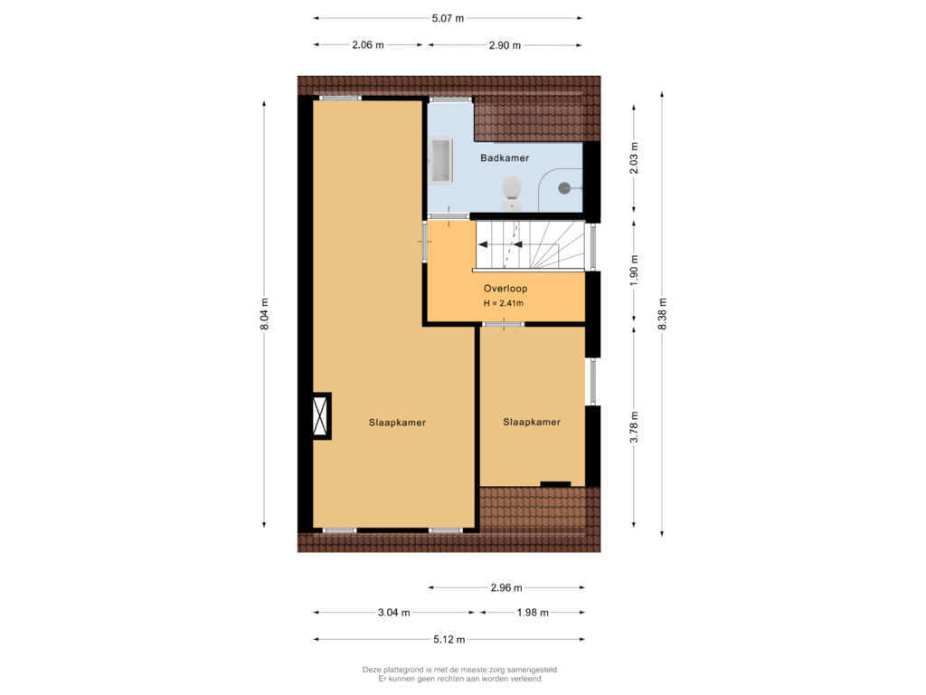 View floorplan of Eerste verdieping of Mariniersweg 10-A