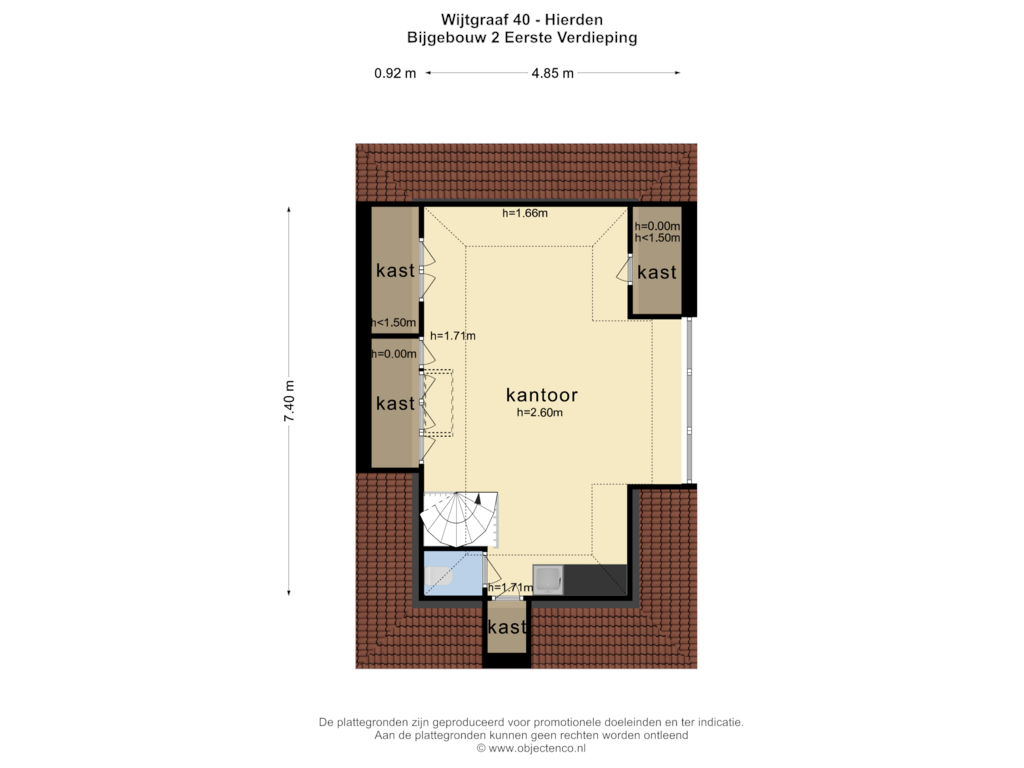 Bekijk plattegrond van Bijgebouw 2 Eerste Verdieping van Wijtgraaf 40