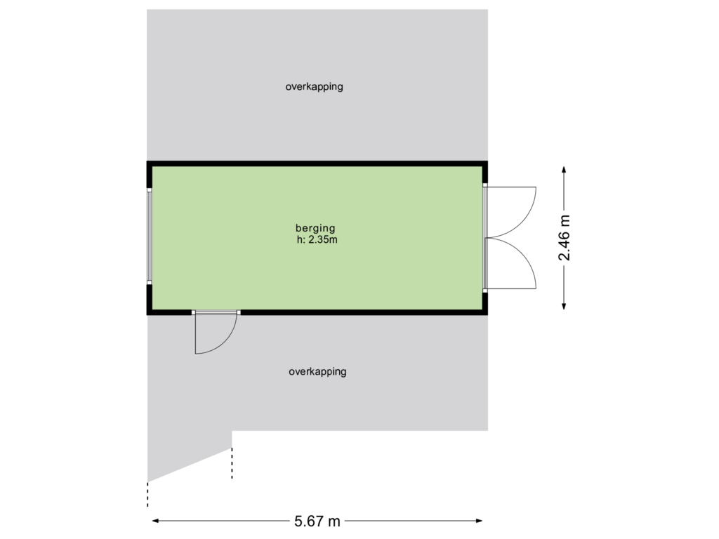 Bekijk plattegrond van berging van Grieglaan 24-A