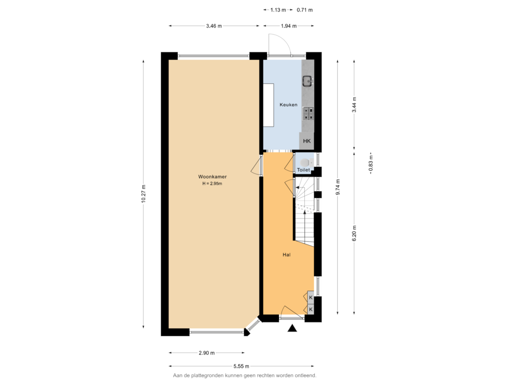 View floorplan of Begane grond of Eerste Stationsstraat 41