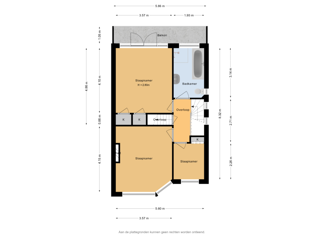 View floorplan of 1e verdieping of Eerste Stationsstraat 41