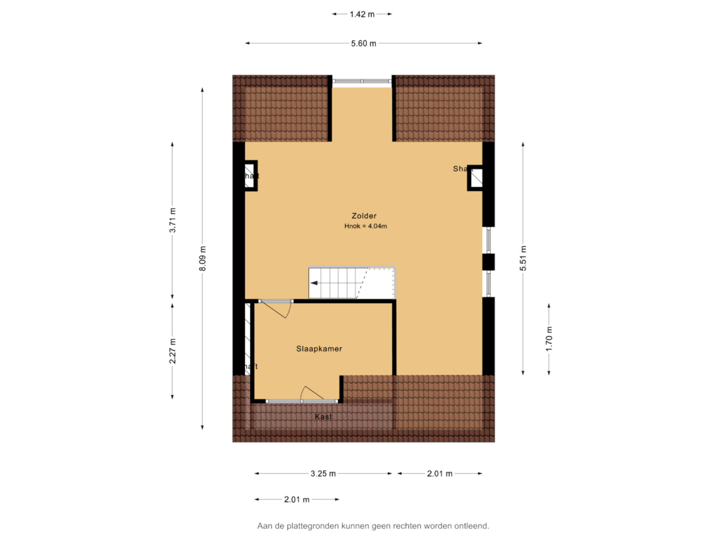 View floorplan of 2e verdieping of Eerste Stationsstraat 41