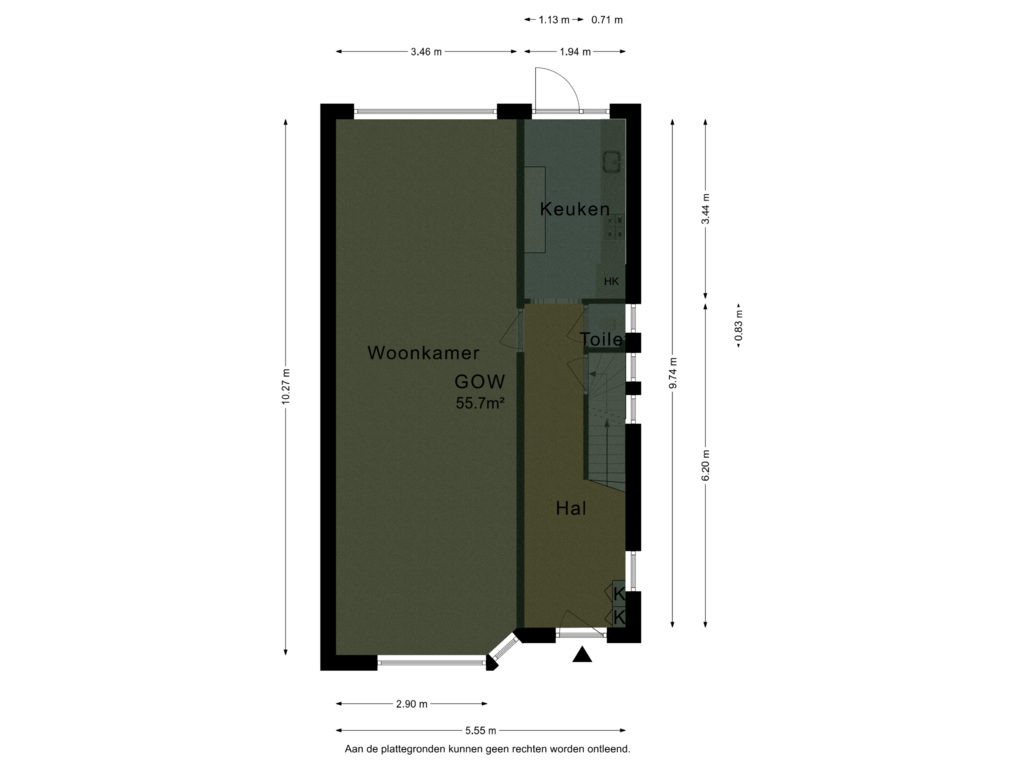 View floorplan of Begane grond (copy) of Eerste Stationsstraat 41