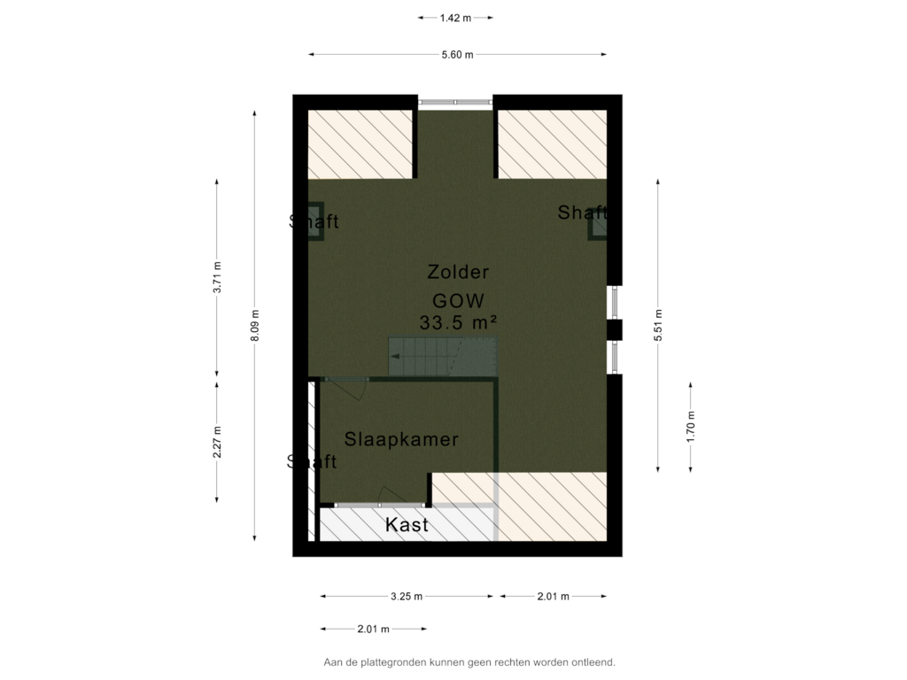 View floorplan of 2e verdieping (copy) of Eerste Stationsstraat 41