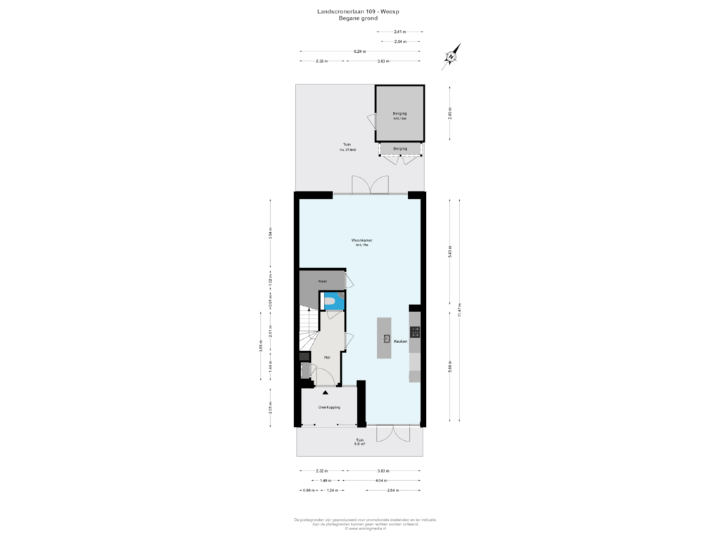 View floorplan of Begane grond of Landscronerlaan 109