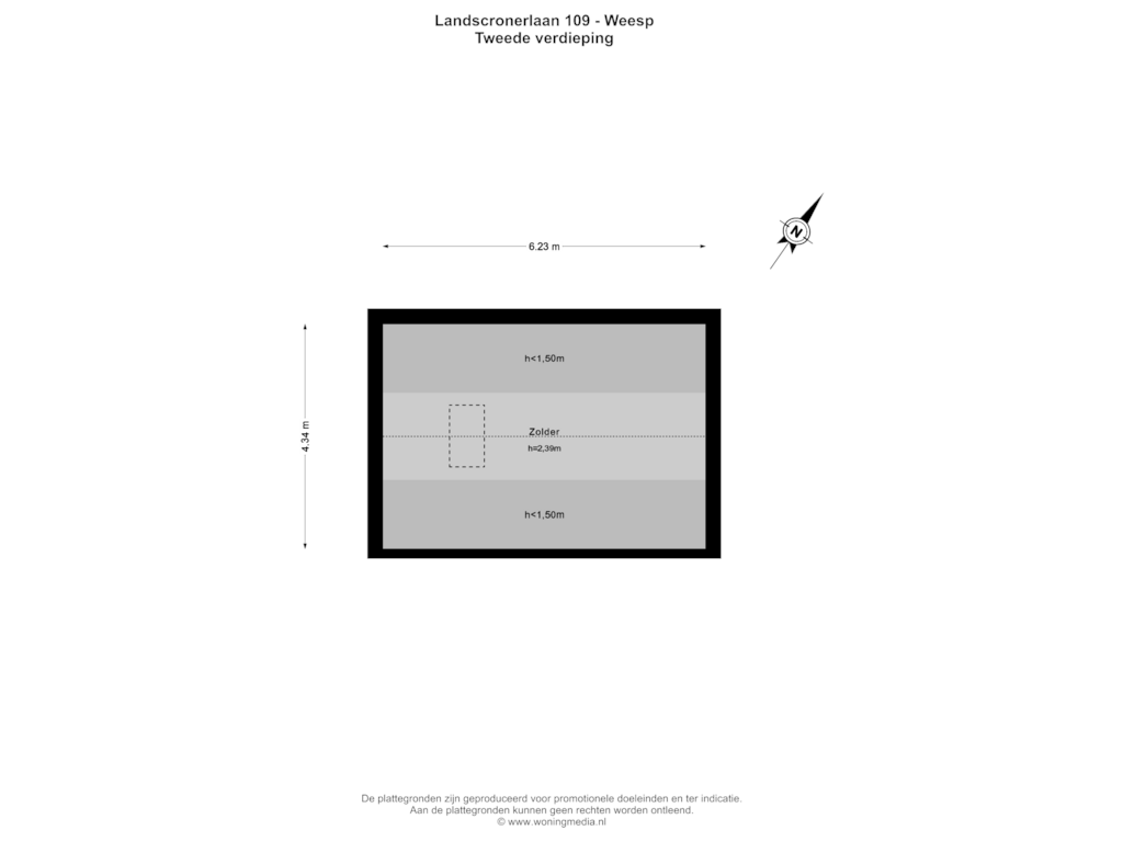 View floorplan of Tweede verdieping of Landscronerlaan 109