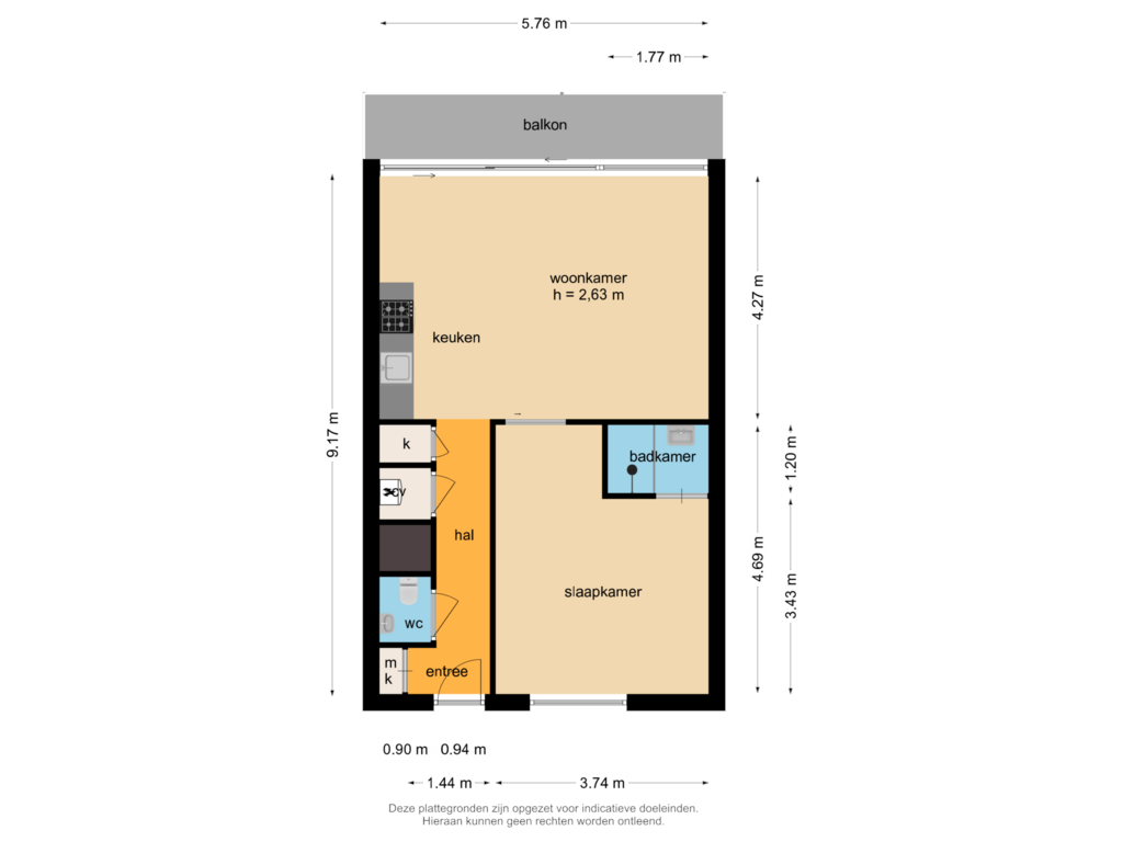 View floorplan of Appartement of Kromakkerweg 105