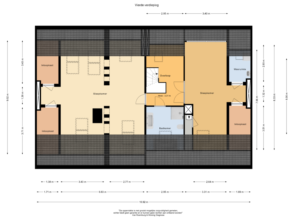 Bekijk plattegrond van Vierde verdieping van Zuid-Hollandstraat 96-3