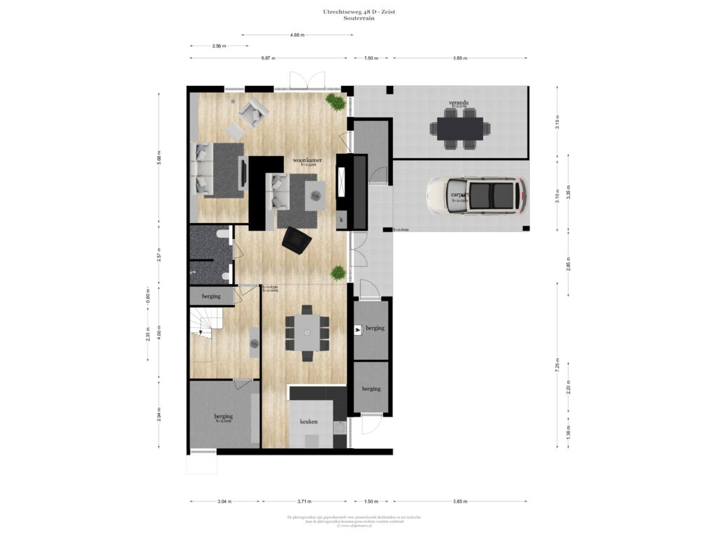 Bekijk plattegrond van SOUTERRAIN van Utrechtseweg 48-D