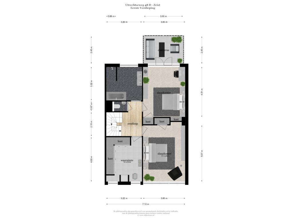 Bekijk plattegrond van EERSTE VERDIEPING van Utrechtseweg 48-D