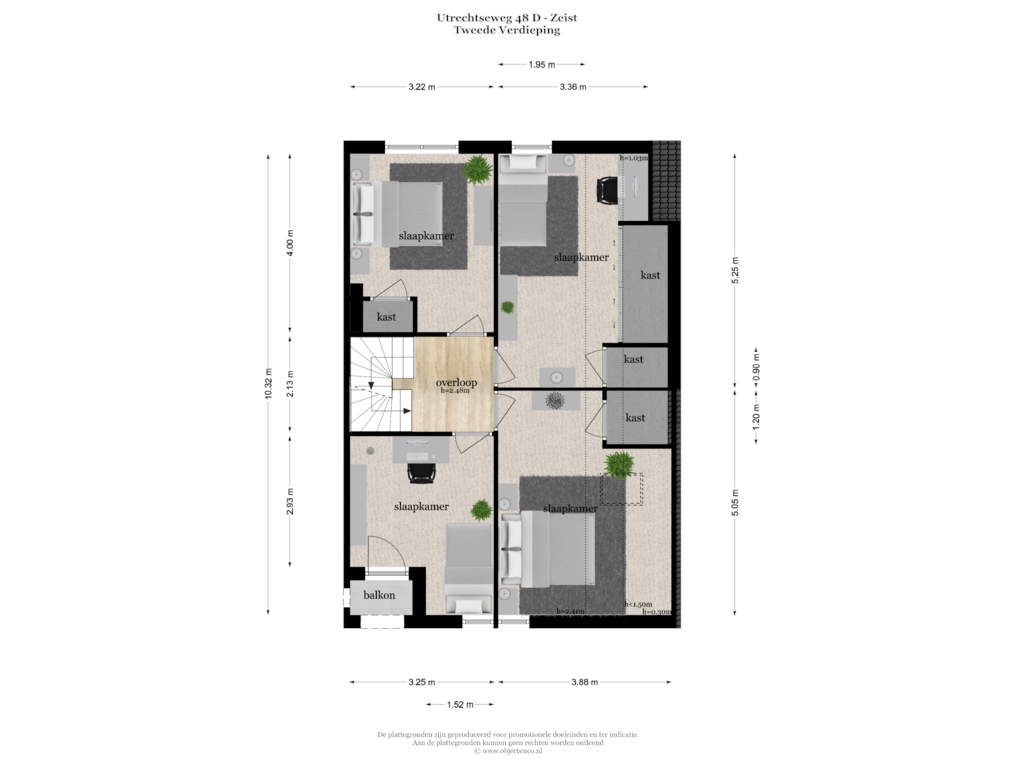 Bekijk plattegrond van TWEEDE VERDIEPING van Utrechtseweg 48-D