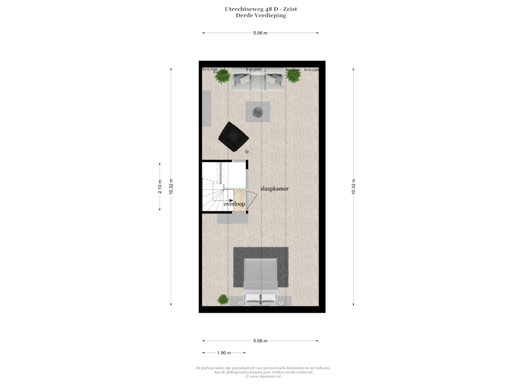 Bekijk plattegrond van DERDE VERDIEPING van Utrechtseweg 48-D