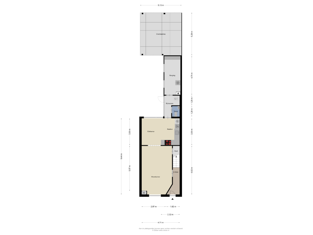 Bekijk plattegrond van Begane grond van Bornerbroeksestraat 221