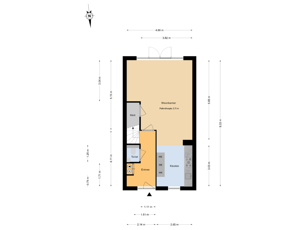 Bekijk plattegrond van Begane Grond van van Maerlantlaan 4-A