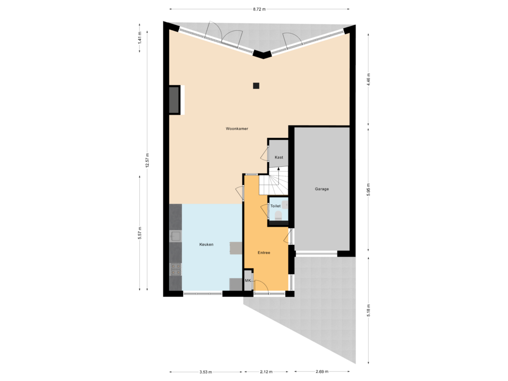 Bekijk plattegrond van Begane grond van Willem Barthoenstraat 1