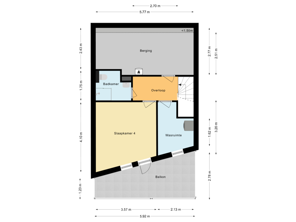 Bekijk plattegrond van Tweede verdieping van Willem Barthoenstraat 1