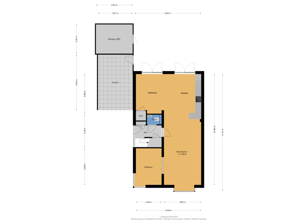 Bekijk plattegrond van Begane grond van Donkerstraat 2-A