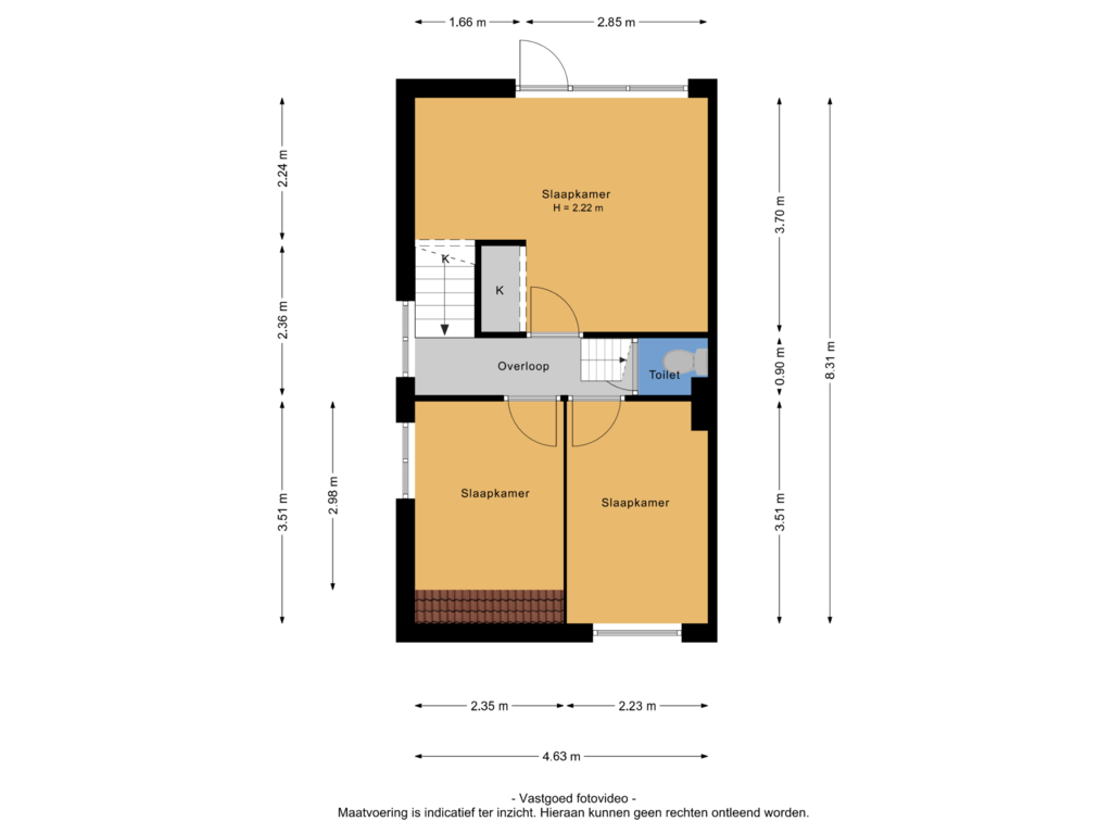 Bekijk plattegrond van 1e verdieping van Slunterweg 37