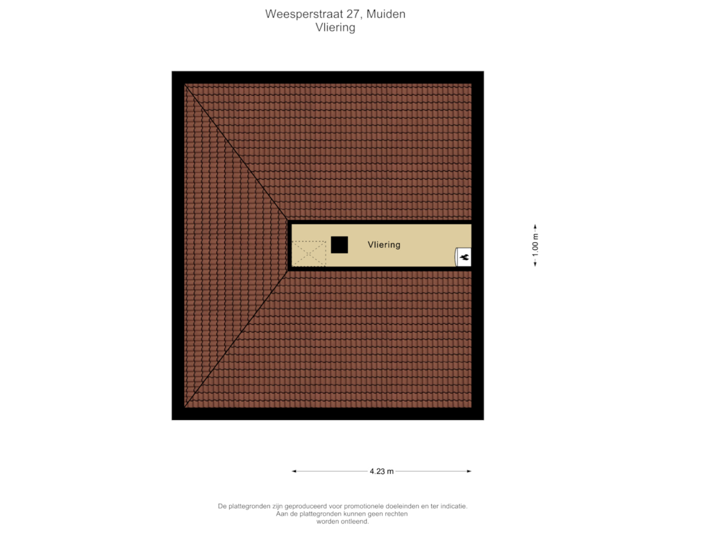 View floorplan of Vliering of Weesperstraat 27