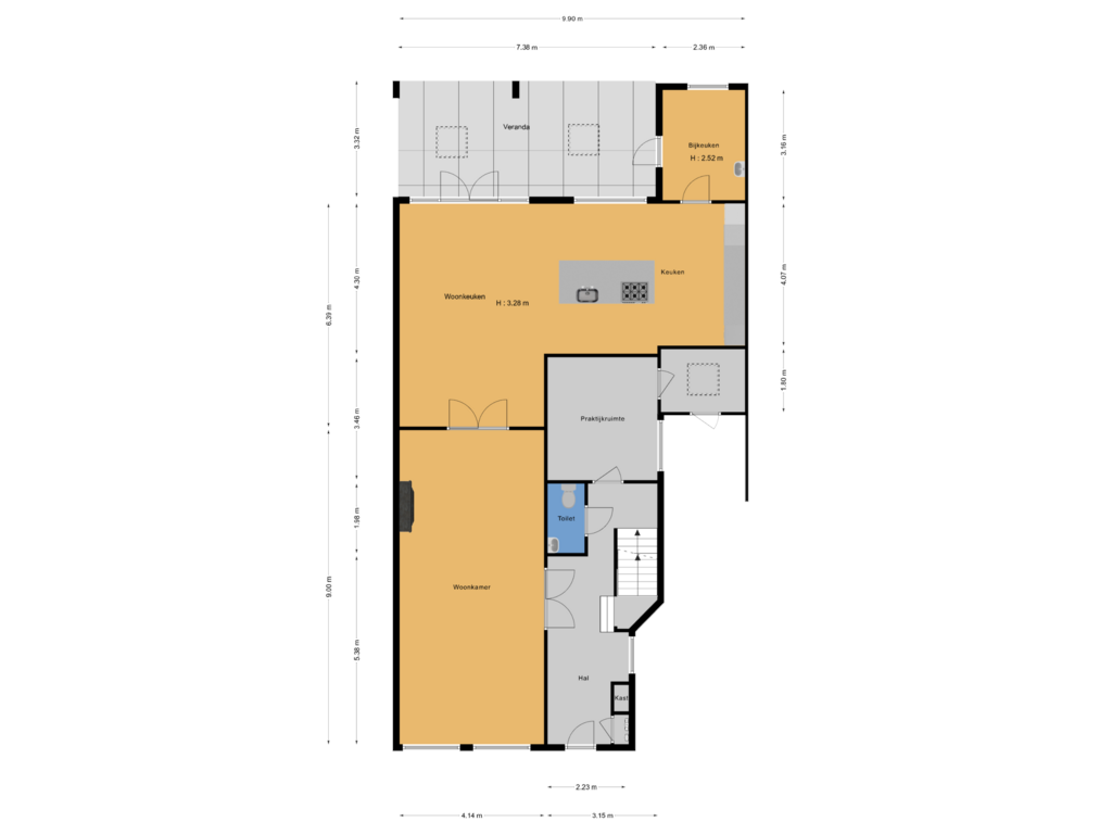 View floorplan of Begane grond of Zeestraat 97