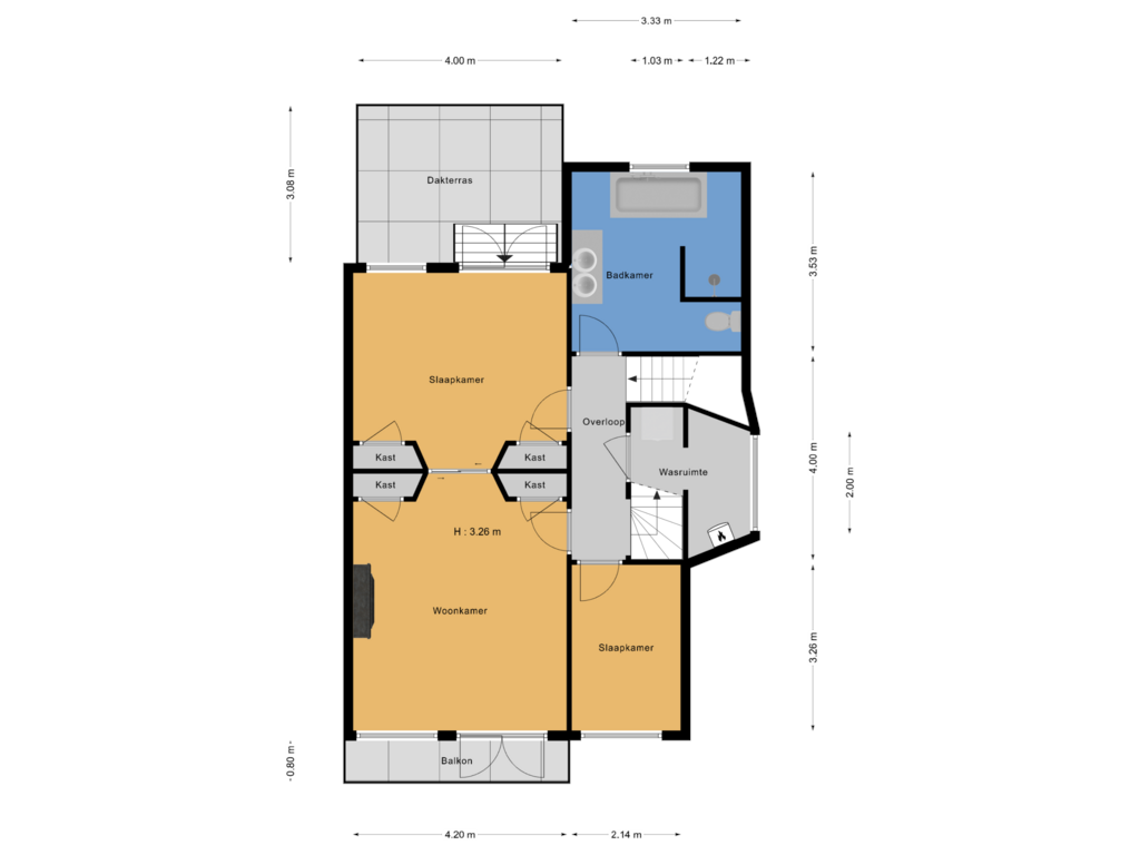 View floorplan of Eerste verdieping of Zeestraat 97