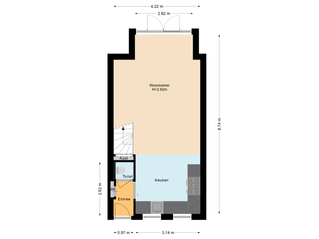 Bekijk plattegrond van Begane grond van Pieter Jelles Troelstralaan 99