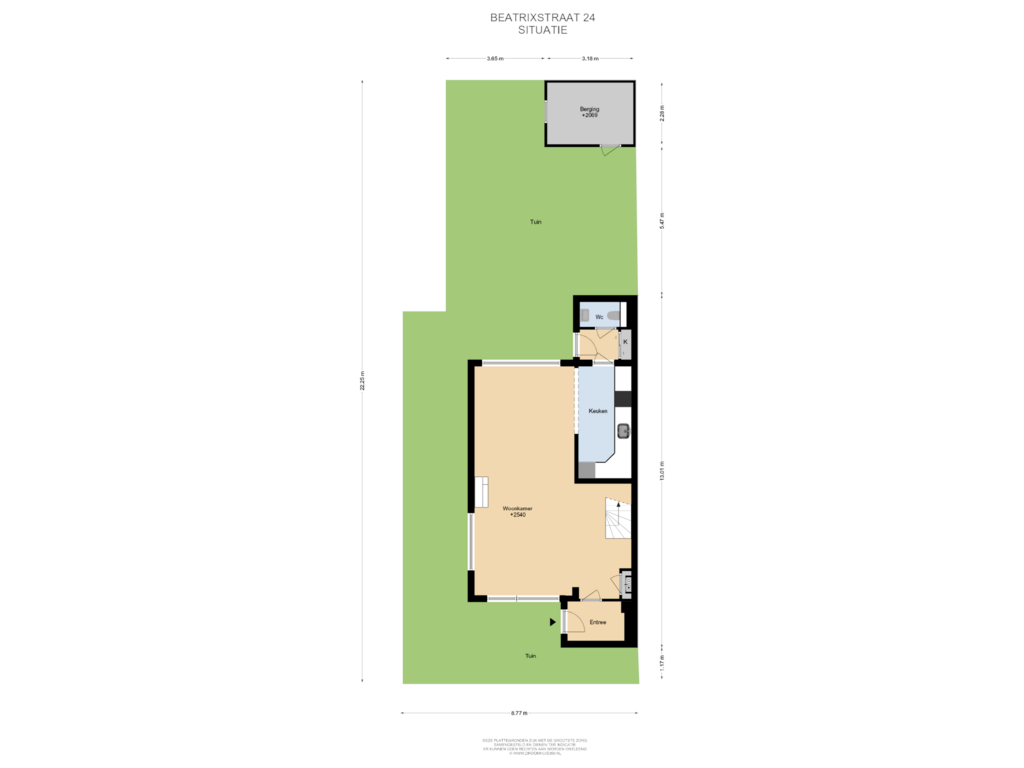 Bekijk plattegrond van Situatie van Beatrixstraat 24