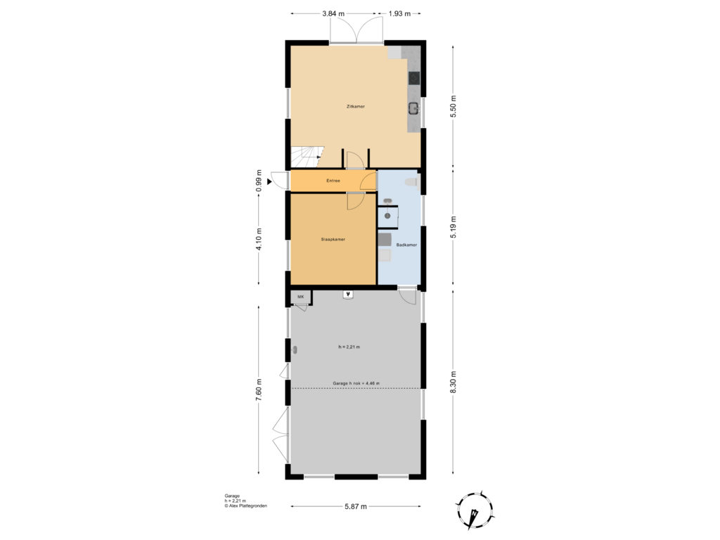 Bekijk plattegrond van Garage van Bovenmeerweg 1