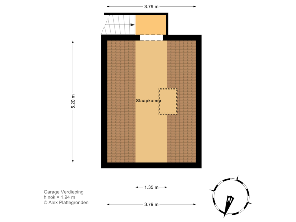 Bekijk plattegrond van Garage Verdieping van Bovenmeerweg 1