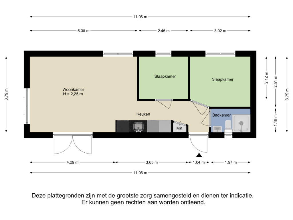 Bekijk plattegrond van Begane grond van Akerstraat 153-50