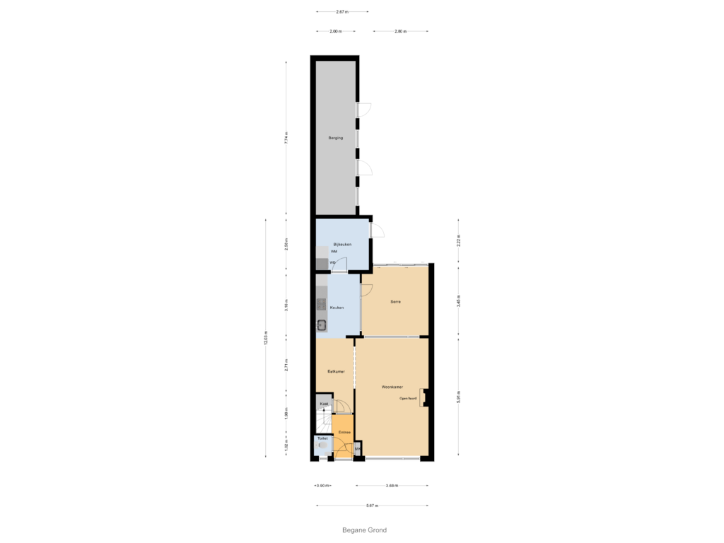 Bekijk plattegrond van Begane Grond van Van Bredastraat 23