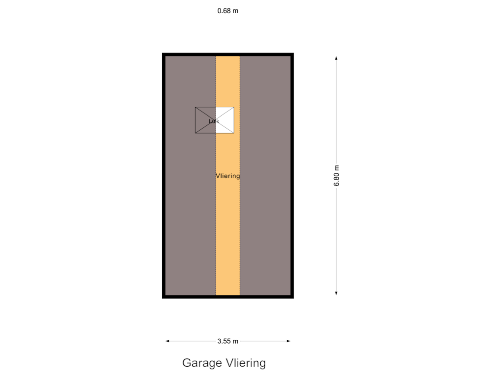 Bekijk plattegrond van Garage Vliering van Mr. W.M. Kolffstraat 17