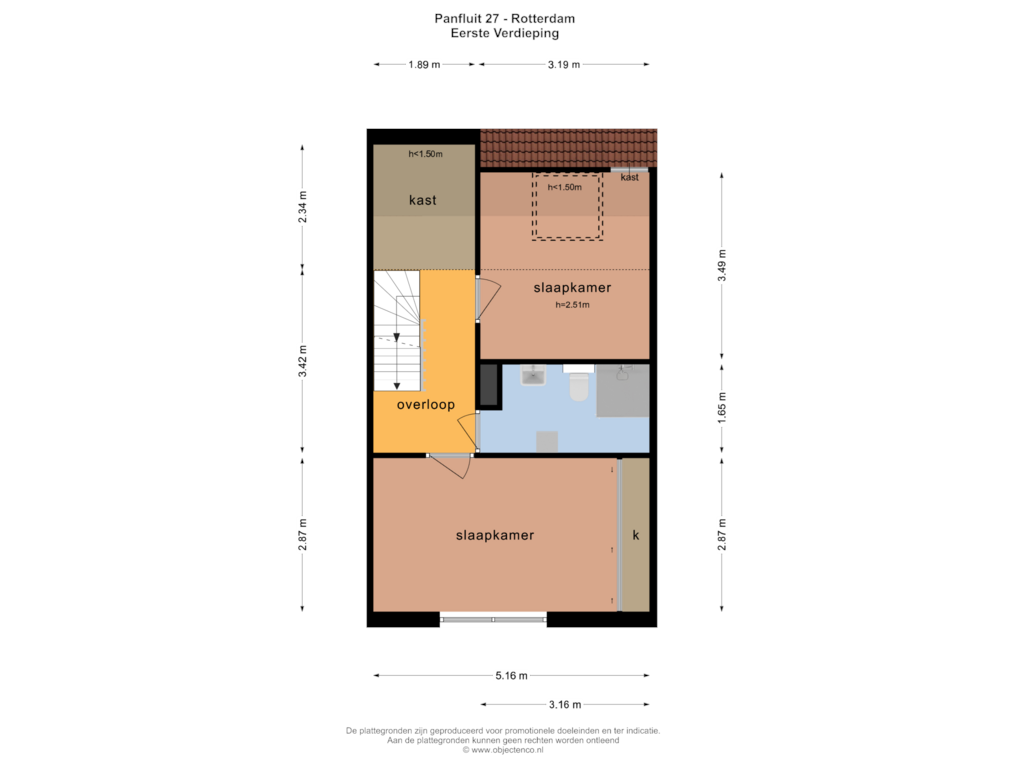 Bekijk plattegrond van EERSTE VERDIEPING van Panfluit 27